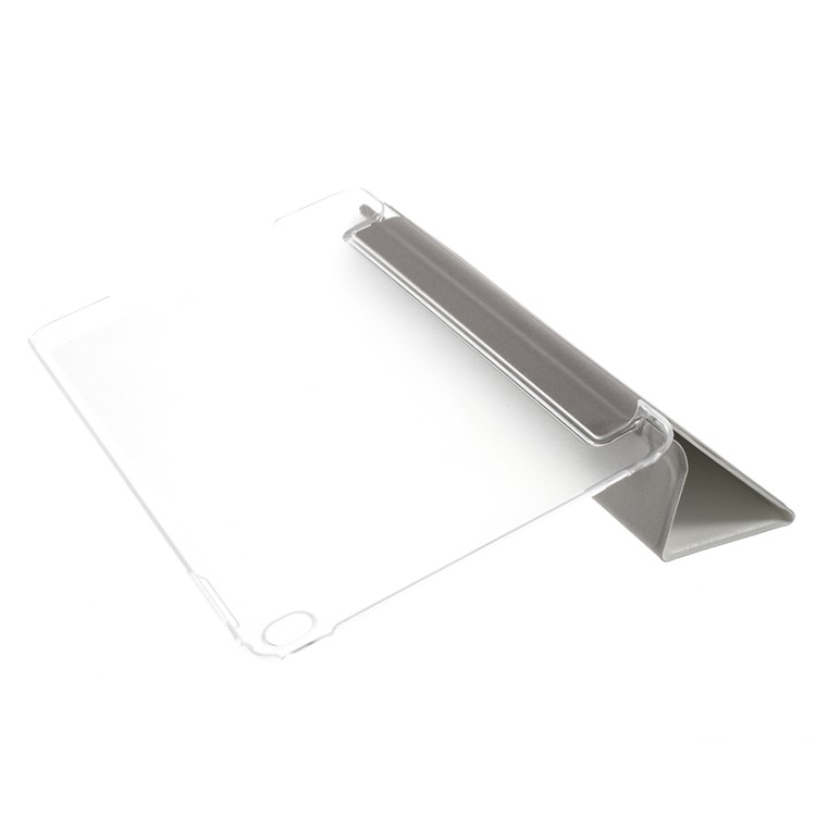 For iPad mini 4 Silk Texture Tri-Fold Smart Leather Stand Cover Shell - White-5