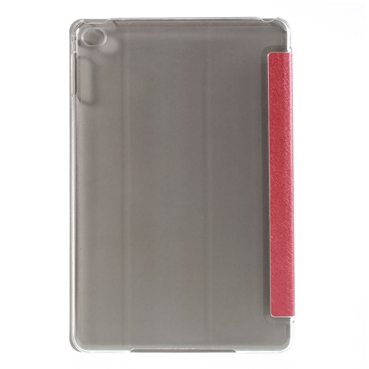 Silk Texture Tri-Fold Smart Leather Cover for iPad mini 4 with Stand - Red-2