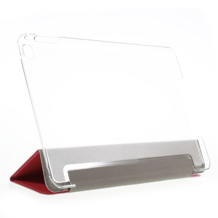 Silk Texture Tri-Fold Smart Leather Cover for iPad mini 4 with Stand - Red-3