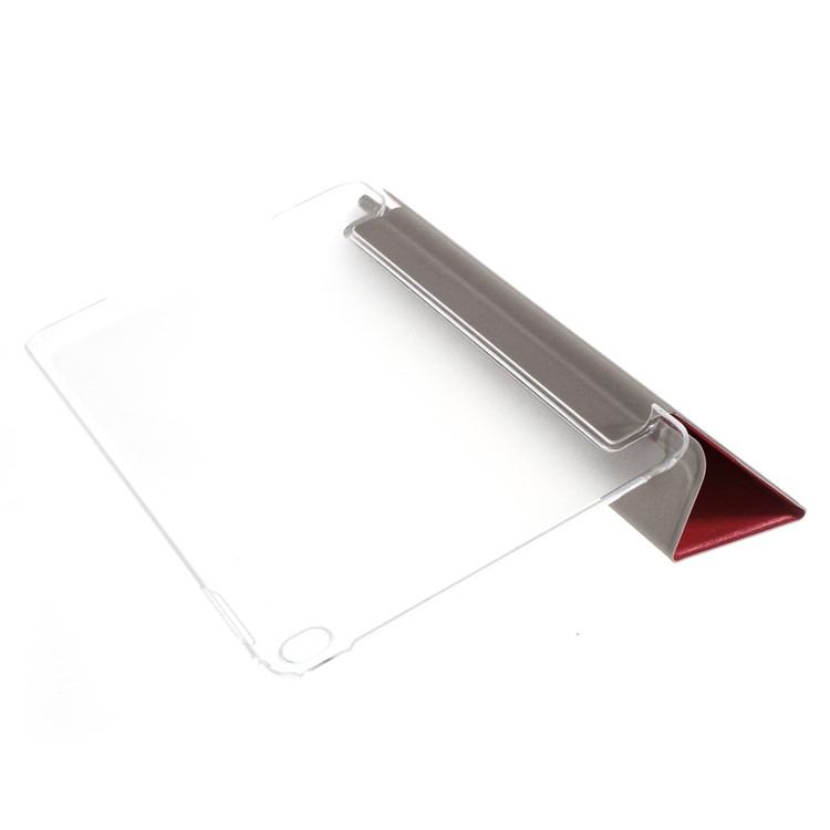 Silk Texture Tri-Fold Smart Leather Cover for iPad mini 4 with Stand - Red-5