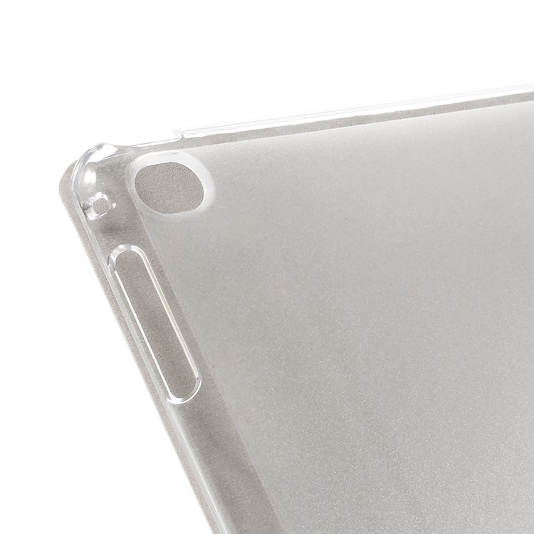 For iPad mini 4 Tri-Fold Stand Smart Leather Case Silk Texture - Champagne-8