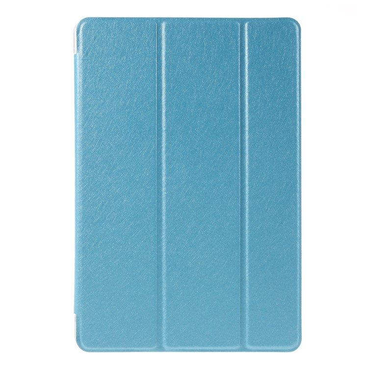 Silk Texture Tri-Fold Smart Leather Shell for iPad mini 4 with Stand - Blue-1