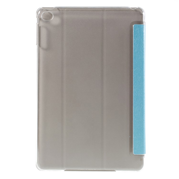 Silk Texture Tri-Fold Smart Leather Shell for iPad mini 4 with Stand - Blue-2
