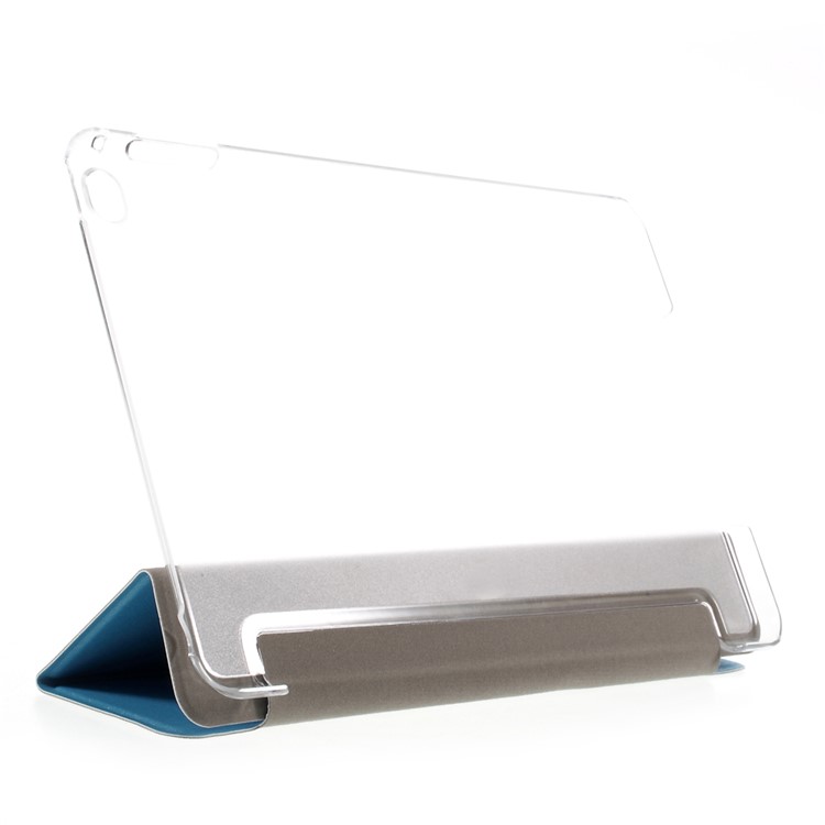 Silk Texture Tri-Fold Smart Leather Shell for iPad mini 4 with Stand - Blue-3