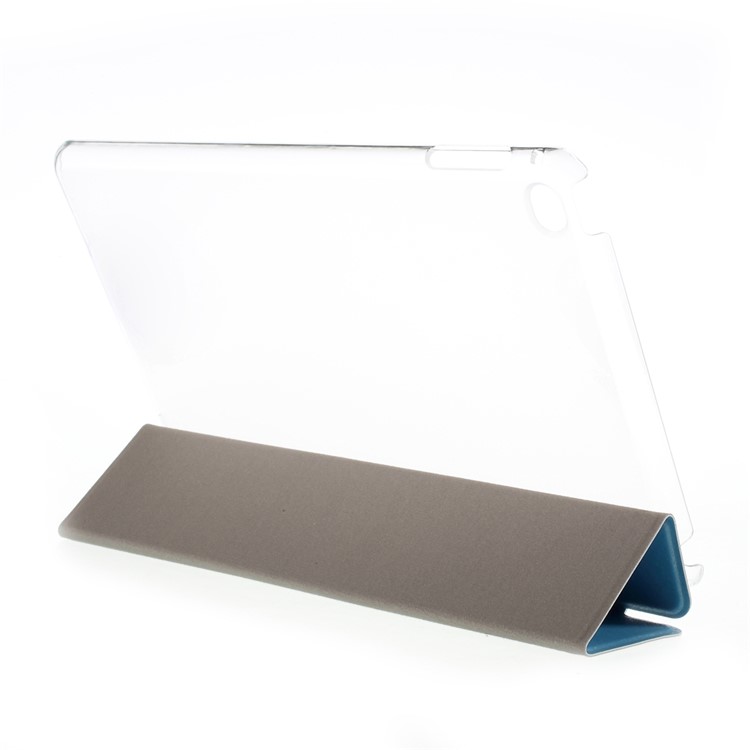 Silk Texture Tri-Fold Smart Leather Shell for iPad mini 4 with Stand - Blue-4