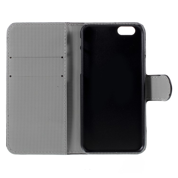 Carteira Leather Stand Cover para iPhone 6s-borboleta flor-7