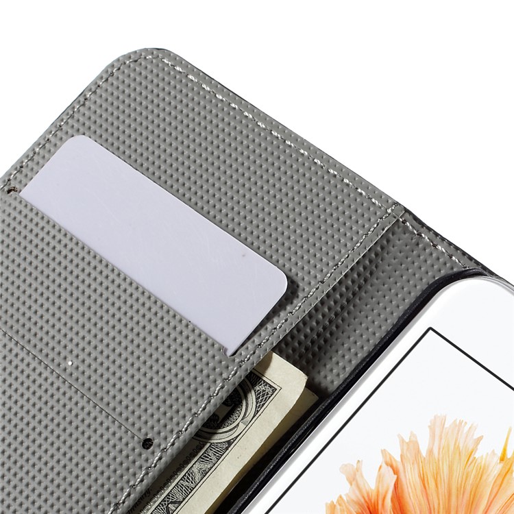 Carteira Leather Stand Cover para iPhone 6s-borboleta flor-8