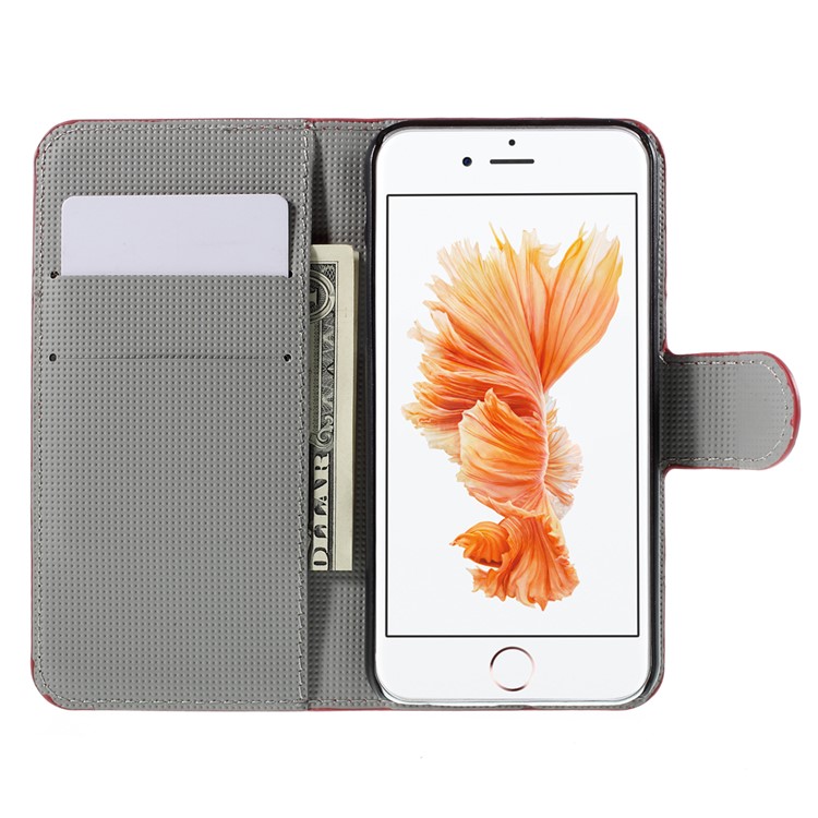 PU Leather Wallet Case for iPhone 6s - Retro American Flag-6