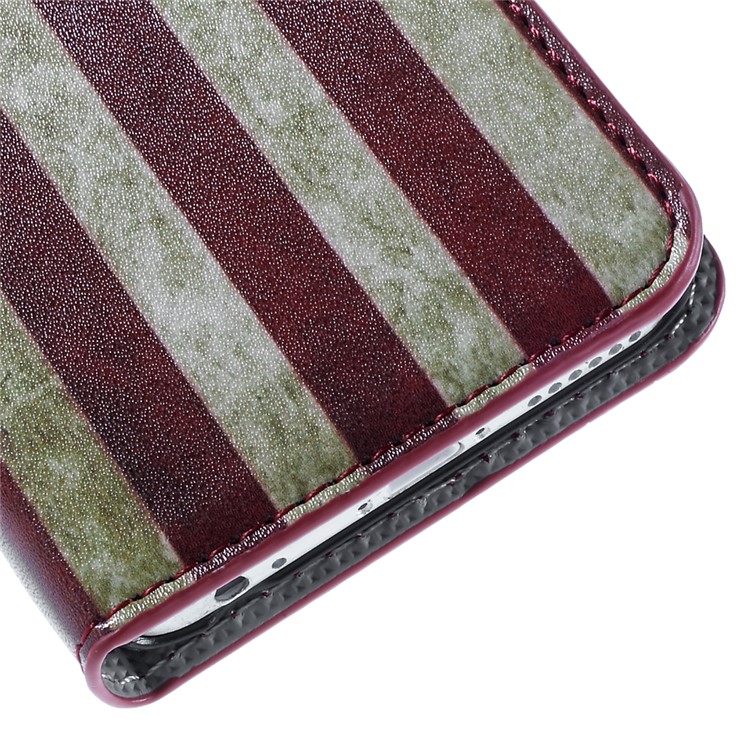 PU Leather Wallet Case for iPhone 6s - Retro American Flag-9