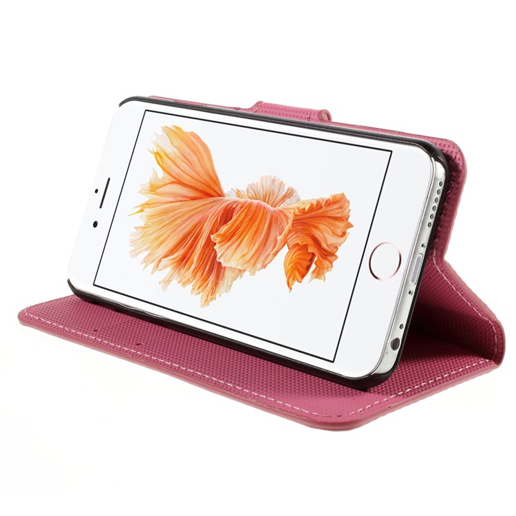 Tampa de capa de couro PU para iPhone 6s-ameixa abrir-4