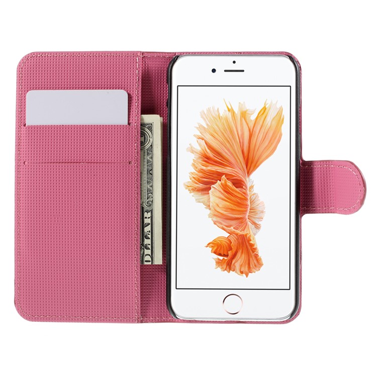 Tampa de capa de couro PU para iPhone 6s-ameixa abrir-6