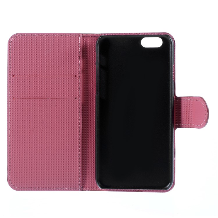 Tampa de capa de couro PU para iPhone 6s-ameixa abrir-7