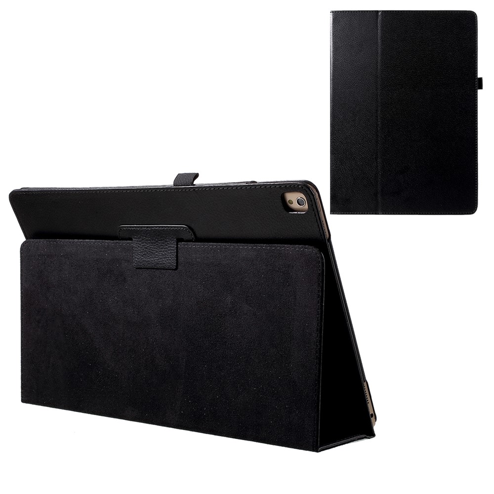 Litchi Texture Smart Leather Stand Case for iPad Pro 12.9 inch - Black-1