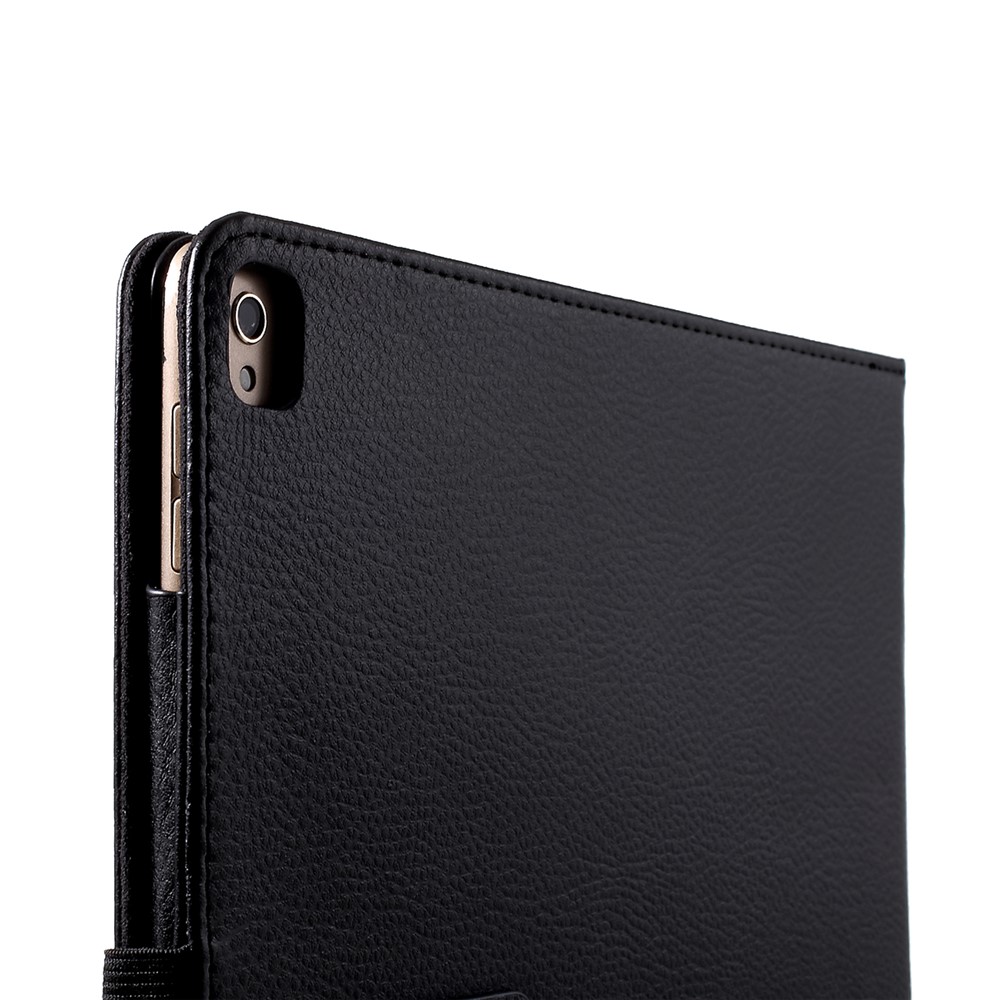 Litchi Texture Smart Leather Stand Для Ipad Pro 12,9 Дюйма - Черный