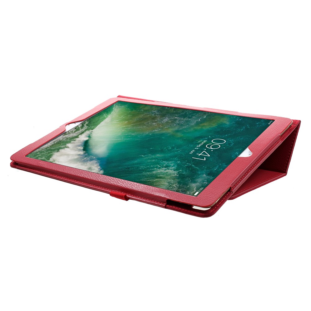 Litchi Texture Smart Leather Stand Shell for iPad Pro 12.9 inch - Red-3