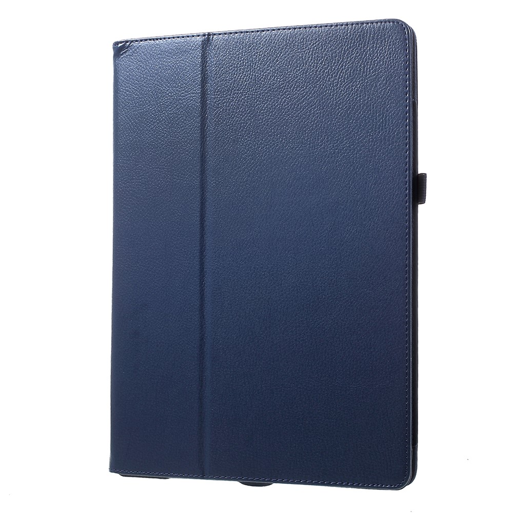 Lychee Grain PU Leather Smart Case Protector for iPad Pro 12.9 inch - Dark Blue-2