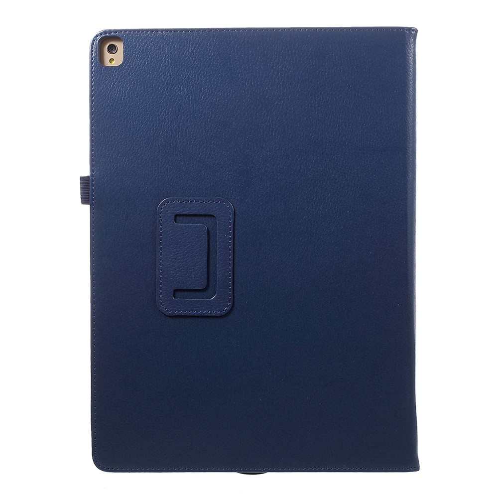 Lychee Grain PU Leather Smart Case Protector for iPad Pro 12.9 inch - Dark Blue-3