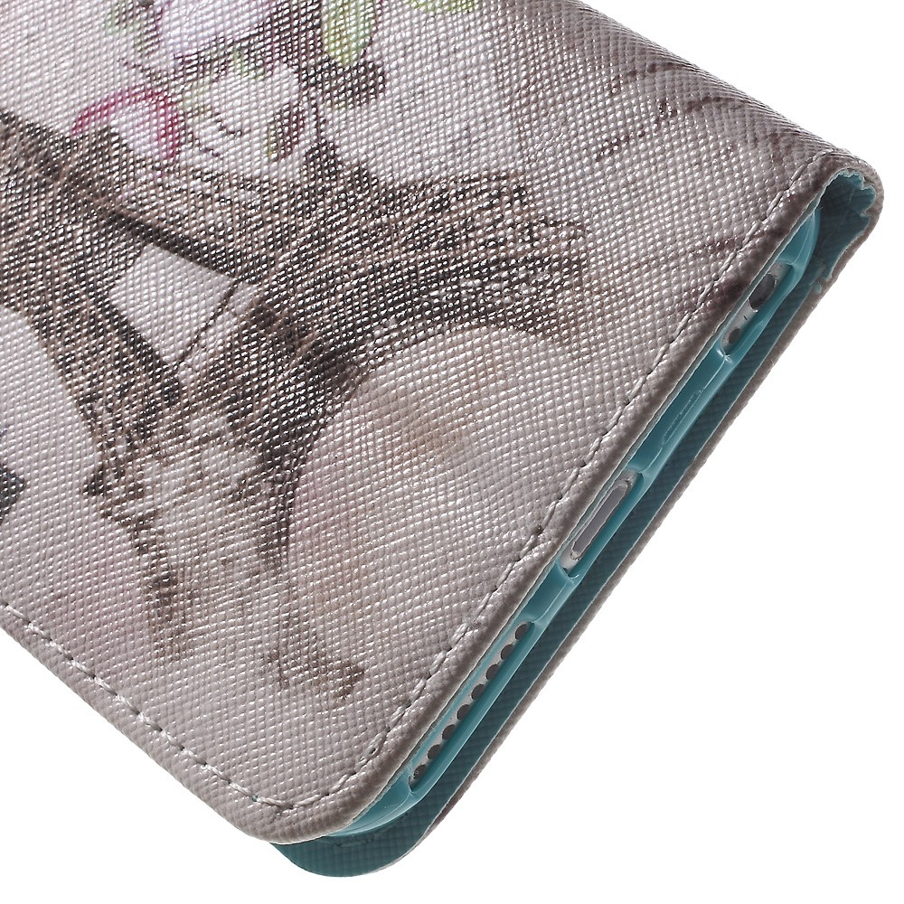 Patterned Wallet Leather Stand Case for iPhone 6s / 6 4.7 inch - Eiffel Tower and Flower-10