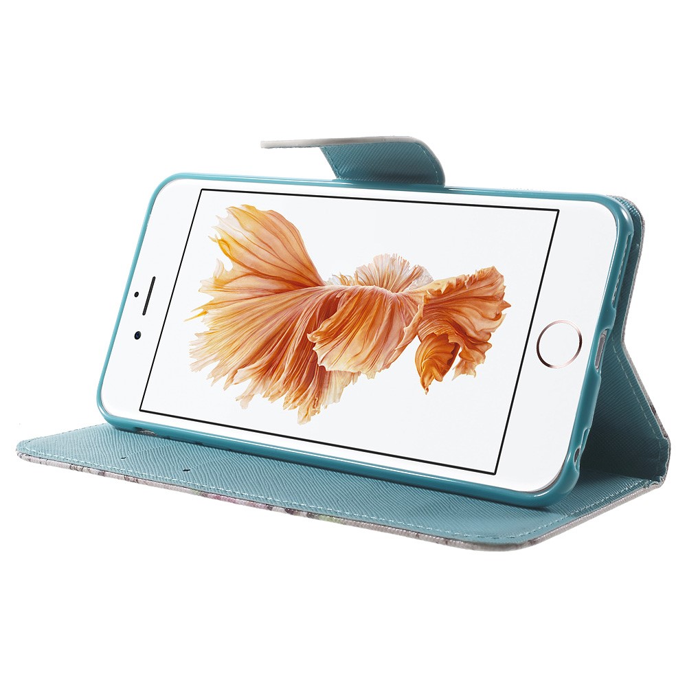 Patterned Wallet Leather Stand Case for iPhone 6s / 6 4.7 inch - Eiffel Tower and Flower-3
