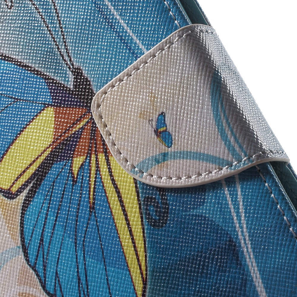 Patterned Wallet Leather Stand Cover for iPhone 6s / 6 4.7 inch - Blue Butterfly-7