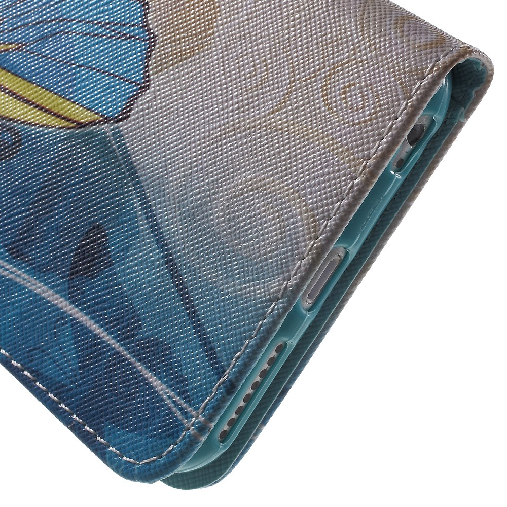 Patterned Wallet Leather Stand Cover for iPhone 6s / 6 4.7 inch - Blue Butterfly-9