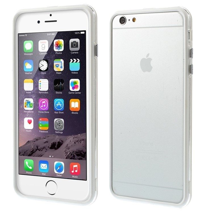 For iPhone 6 Plus / 6s Plus 5.5 Inch PC + TPU Bumper Frame - White-1