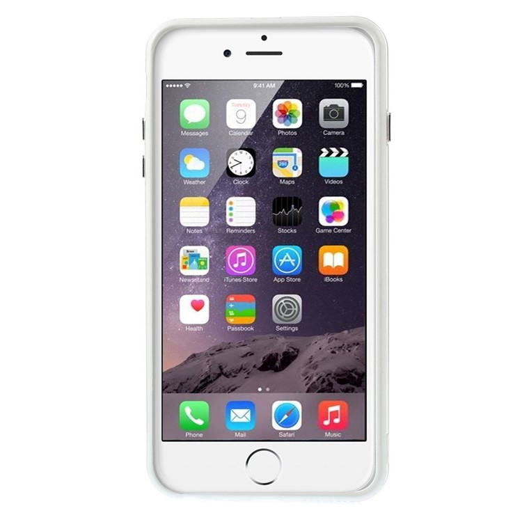 For iPhone 6 Plus / 6s Plus 5.5 Inch PC + TPU Bumper Frame - White-2