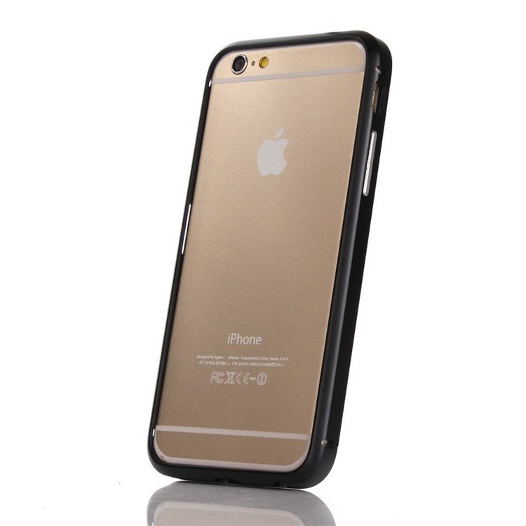 Slide-on Aluminium Alloy Metal Bumper Frame for iPhone 6 - Black-2