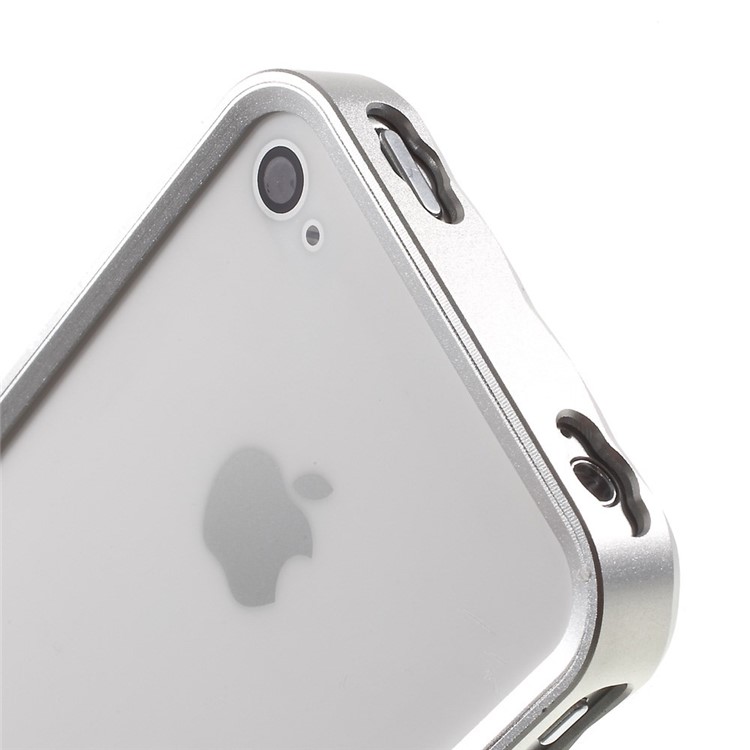 2-in-1 Slide-on Metal Frame Bumper for iPhone 4s 4 - Silver-4