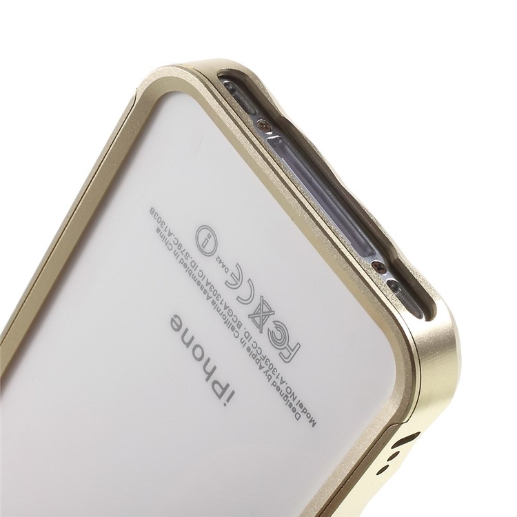 For iPhone 4s 4 Slide-on Metal Bumper 2-in-1 - Champagne-6