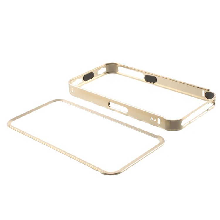 For iPhone 4s 4 Slide-on Metal Bumper 2-in-1 - Champagne-7