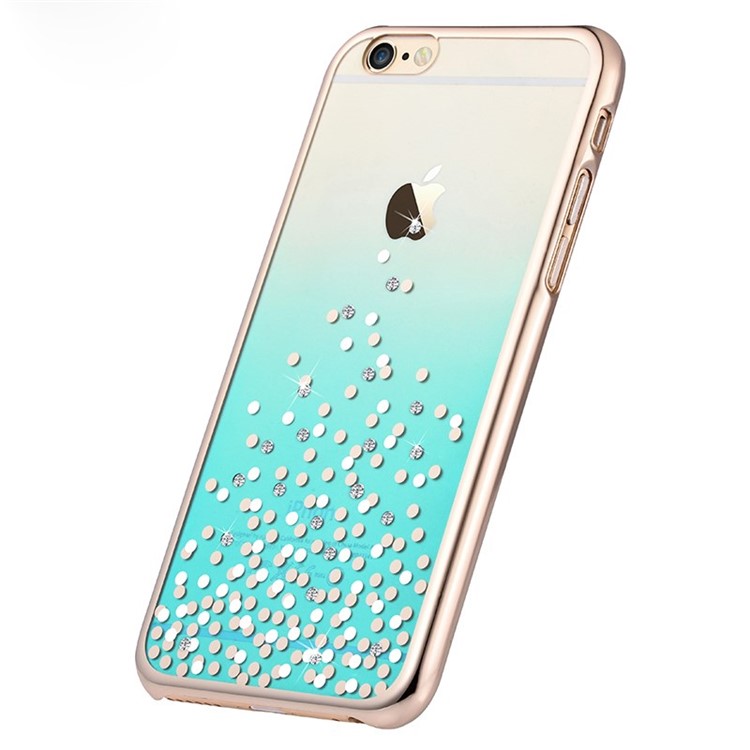 COMMA Gradient Plated PC Cover for iPhone 6s / 6 Polka Dots Pattern with Swarovski Crystals - Green-2