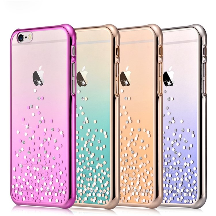 COMMA Gradient Plated PC Cover for iPhone 6s / 6 Polka Dots Pattern with Swarovski Crystals - Green-4