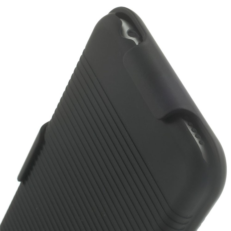 Anti-slip Stripe Slide Holster Case w/ Swivel Belt Clip Stand for iPhone 6s 6 - Black-10