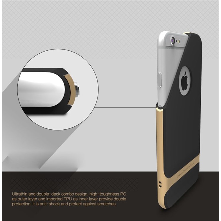 ROCK Royce Series PC + TPU Cover for iPhone 6s 6 4.7 inch - Gold-4