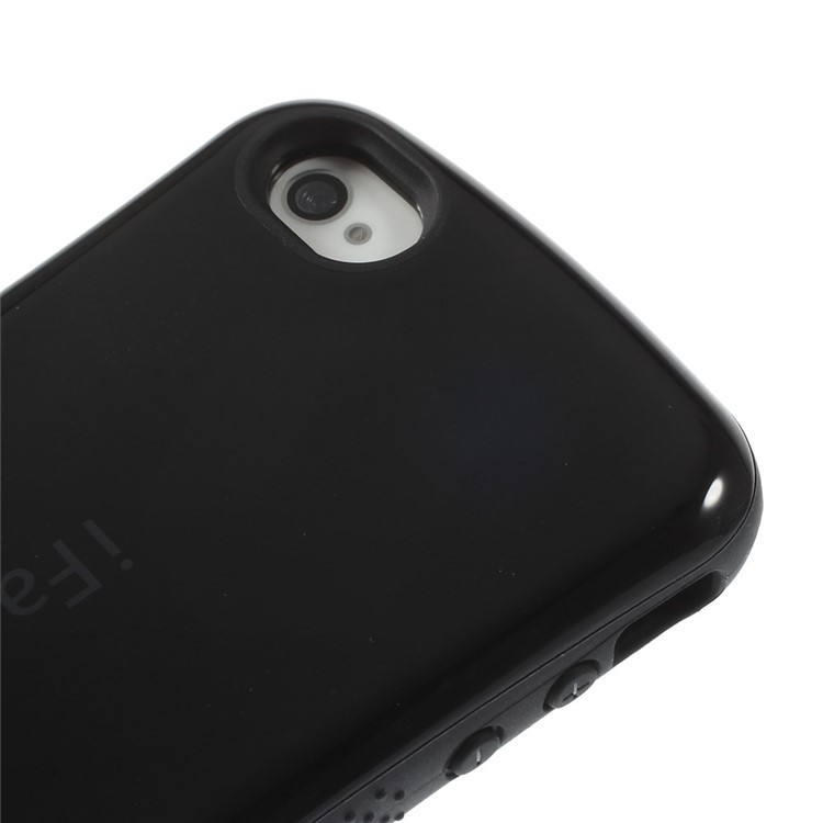 IFACE MALL Anti-slip Glossy PC + TPU Hybrid Case for iPhone 4 s 4 - Balck-3