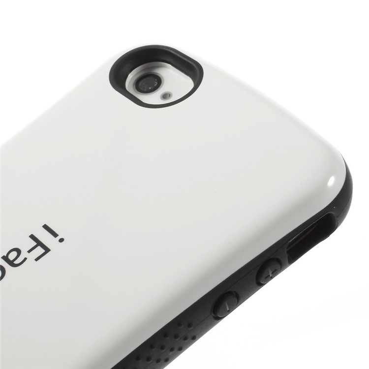 IFACE MALL Anti-slip Glossy PC + TPU Hybrid Case for iPhone 4 s 4 - White-3