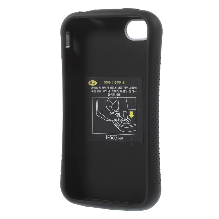 IFACE MALL Anti-slip Glossy PC + TPU Hybrid Shell for iPhone 4 s 4 - Yellow-5