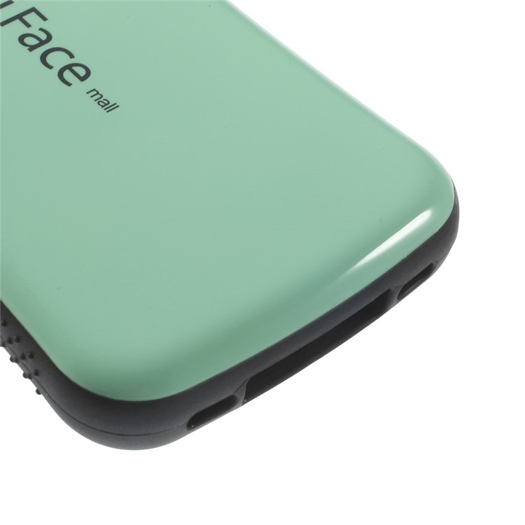 IFACE MALL Anti-slip Glossy PC + TPU Hybrid Case Shell for iPhone 4 s 4 - Cyan-4