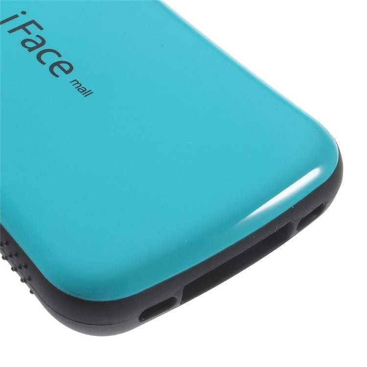 IFACE MALL Anti-slip Glossy PC + TPU Hybrid Cover Shell for iPhone 4 s 4 - Blue-4