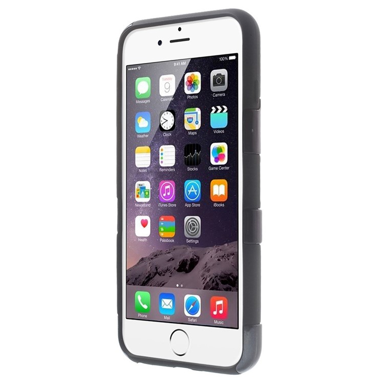 Cool Skull Pattern Electroplating PC + Silicone Hybrid Case for iPhone 6 Plus / 6s Plus - Black-2