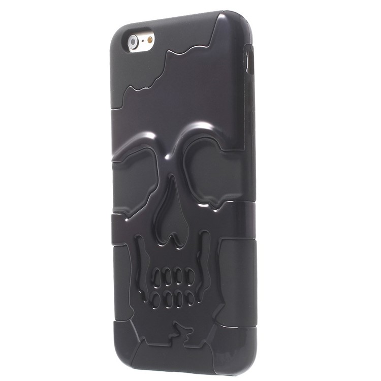 Cool Skull Pattern Electroplating PC + Silicone Hybrid Case for iPhone 6 Plus / 6s Plus - Black-3