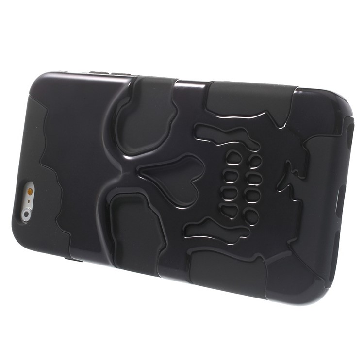 Cool Skull Pattern Electroplating PC + Silicone Hybrid Case for iPhone 6 Plus / 6s Plus - Black-4