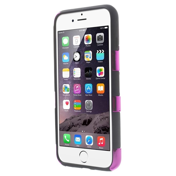 Cool Skull Pattern Electroplating PC + Silicone Hybrid Case Shell for iPhone 6 Plus / 6s Plus - Rose-2