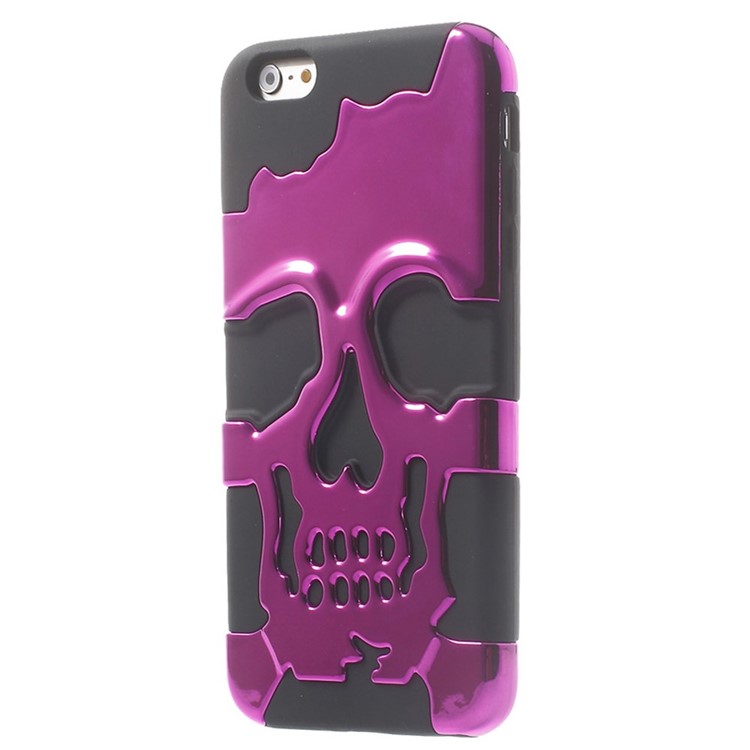 Cool Skull Pattern Electroplating PC + Silicone Hybrid Case Shell for iPhone 6 Plus / 6s Plus - Rose-3