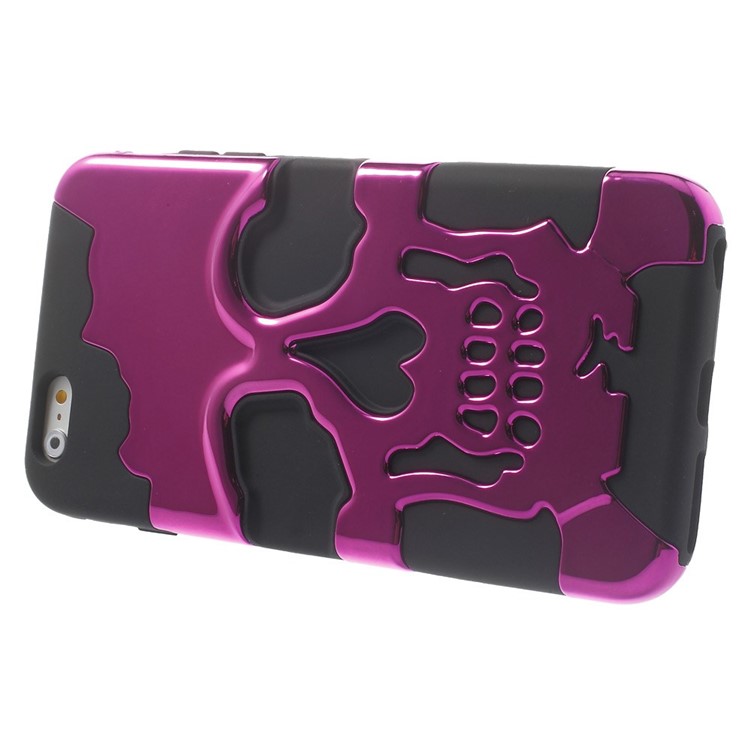 Cool Skull Pattern Electroplating PC + Silicone Hybrid Case Shell for iPhone 6 Plus / 6s Plus - Rose-4