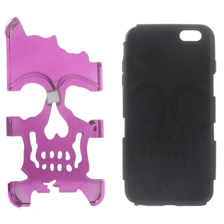 Cool Skull Pattern Electroplating PC + Silicone Hybrid Case Shell for iPhone 6 Plus / 6s Plus - Rose-5