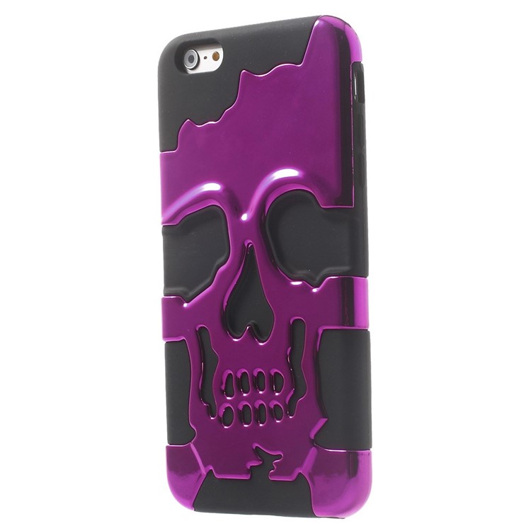 Cool Skull Pattern Electroplating PC + Silicone Hybrid Case Cover for iPhone 6 Plus / 6s Plus - Purple-3