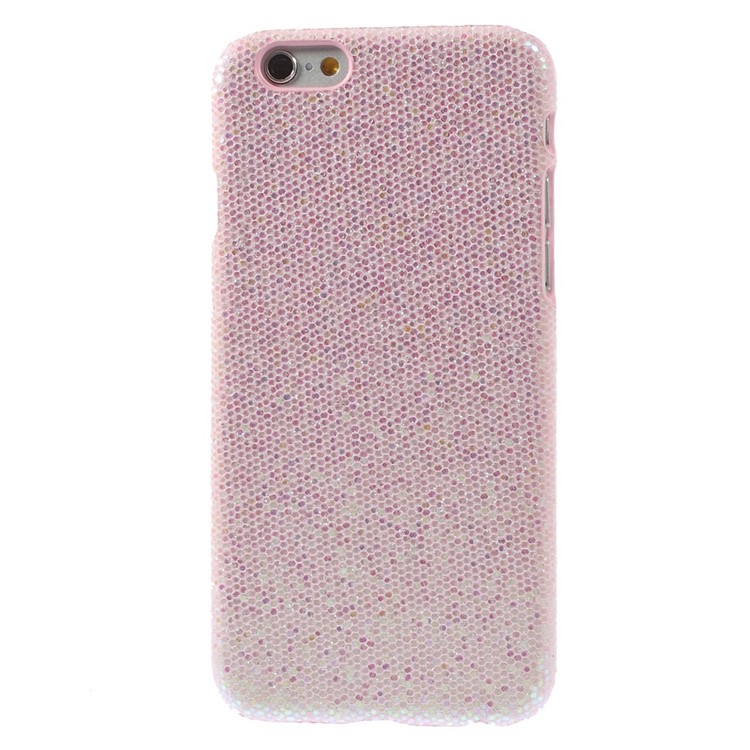 Glitter Sequins Leather Coated Hard Plastic Shell for iPhone 6s 6 - Pink-2