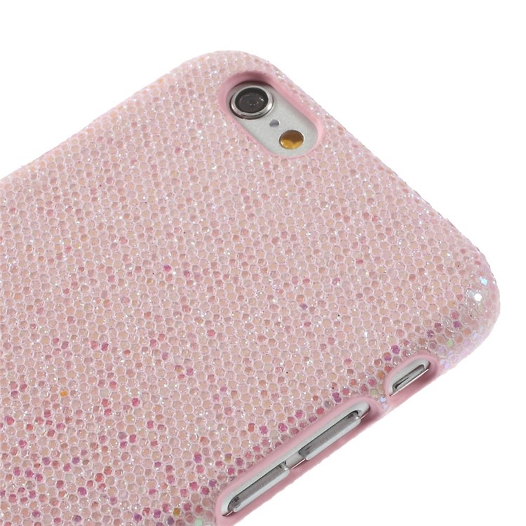 Glitter Sequins Leather Coated Hard Plastic Shell for iPhone 6s 6 - Pink-3